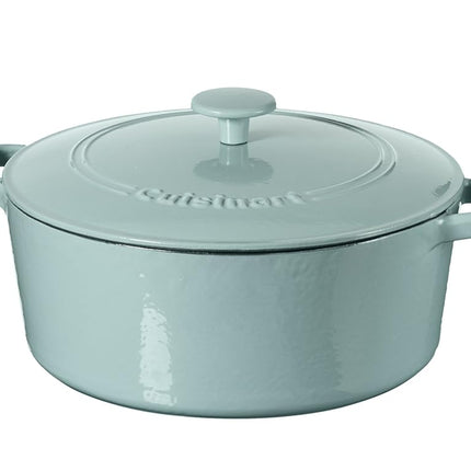 Cuisinart Chef's Classic Enameled Cast Iron Round Covered Casserole Collection 7-Quart Light Blue