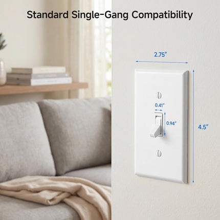 Cable Matters 10-Pack Single-Gang Toggle Switch Wall Plate (Wall Switch Cover) in White