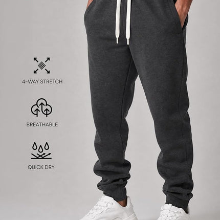 Southpole Men's 1570 Basic Active Fleece Jogger Sweatpants, Heather Charcoal, 3X-Large