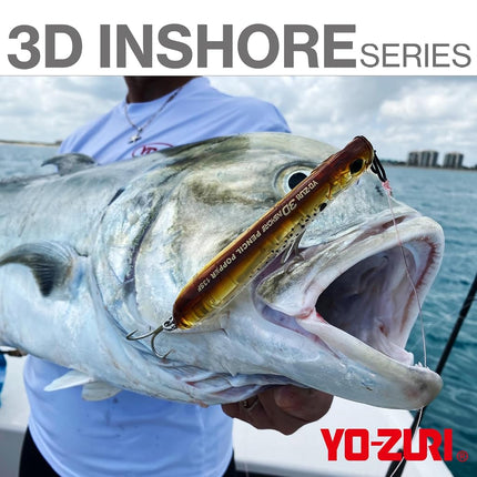 Yo-Zuri 3D Inshore Twitchbait Slow Sinking Lure, Red Head, 90mm/3-1/2