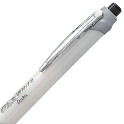 Bolígrafo Pentel Glidewrite Signature, (1.0mm) Mediano, Barril Blanco, Tinta Negra, Paquete de 3 (BX930WBP3A)