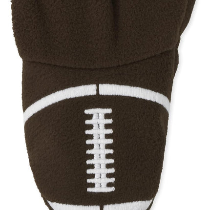 The Children's Place Polar Football Pyjamas with Front Closure for Toddlers and Toddlers, Unisex Baby, Brown Football, 3 Jahre