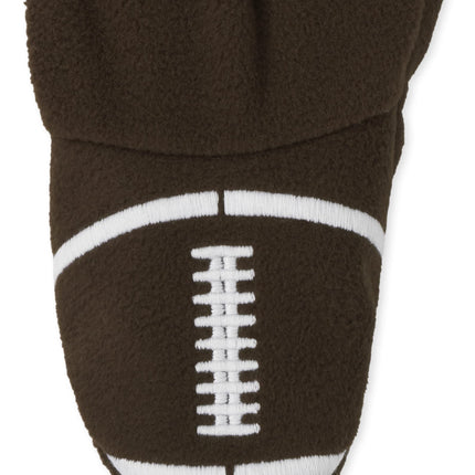 The Children's Place Polar Football Pyjamas with Front Closure for Toddlers and Toddlers, Unisex Baby, Brown Football, 3 Jahre