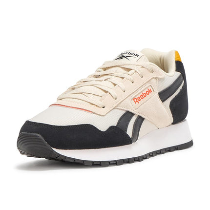 Reebok Men's Glide Sneakers, Alabaster/Black/White, 4