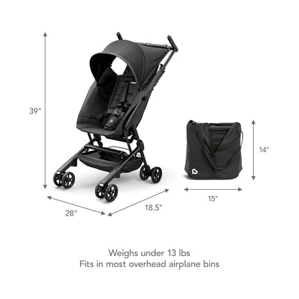 Munchkin Night Owl Lightweight Travel Stroller with Wheel Lights, Ultra Compact for Daily Travel and Easy Storage, Baby and Toddler, Black