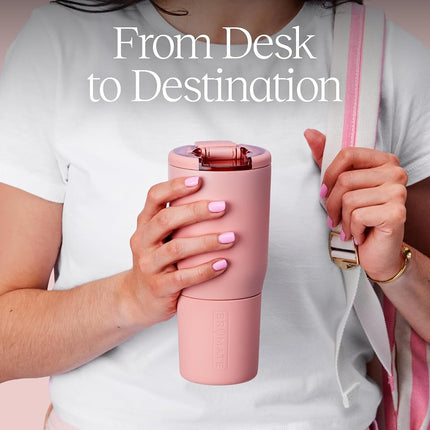 BrüMate Nav 25oz 100% Leak Proof Insulated Travel Tumbler with Magnetic BevLock™ Lid - Double Wall Cup-Holder Friendly Stainless Steel Mug (Blue Agave)
