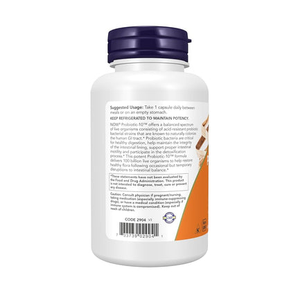 NOW Supplements, Probiotic-10™ 100 Billion with 10 Probiotic Strains, 60 Veg Capsules