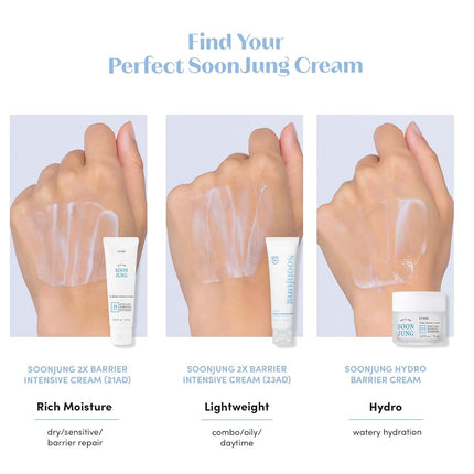 ETUDE SoonJung 2x Barrier Intensive Cream (Original), Hypoallergenic Shea Butter Hydrating Facial Cream for Sensitive Skin, Water-oil Balance & Panthenol, Korean Skin Care (2.02 Fl Oz)