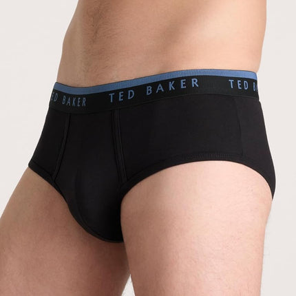 Ted Baker Men's Standard 4 Pack Cotton Stretch Briefs, Black Beauty
