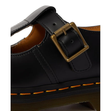 Dr. Martens Women's Polley Mary Jane Flat, Black Smooth, 4 Medium UK (6 US)