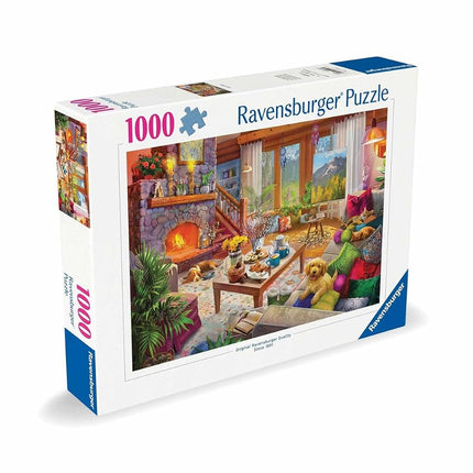 Ravensburger Cosy Cabin – 1000 Piece Jigsaw Puzzle for Adults and Ages 12 Years and Up - Scenic Winter Cabin Design