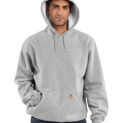 Carhartt Men's Big & Tall Midweight Sweatshirt, Hooded Pullover, Original Fit, Heather Grey, XX-Large Tall