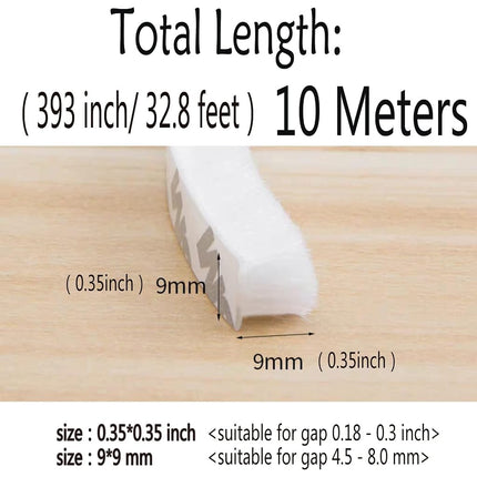 Weather Stripping Brush for Sliding Windows/Doors Frame Side,Pile Self Adhesive Weatherstrip Seal Strip Sealer Draft Stoppers (33ft x11/32 Backing x 11/32 Brush inch, White)
