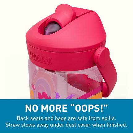Camelbak THRIVE FLIP STRAW KIDS 14OZ – sport bottle – leak-proof – child-friendly size – easy drinking closure – ideal for on the go – Rainbow Floral, size: OS