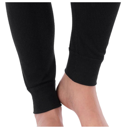 Fruit of the Loom Calzoncillo térmico micro waffle para mujer, negro/negro, XS