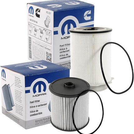 Fuel Filters 68157291AA and 68436631AA for a 2019-2020 Ram Truck 6.7L Cummins Diesel
