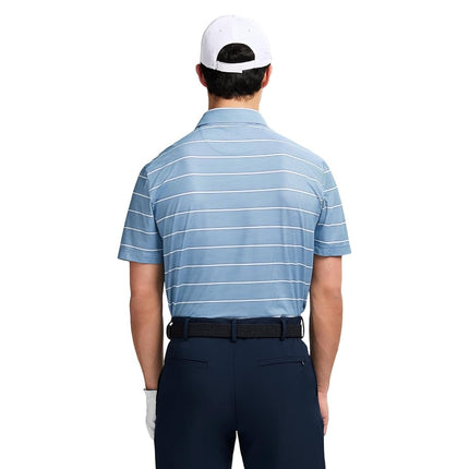 Izod Mens Swingflex Elite Short Sleeve Golf Polo, Moonlight Blue, Medium