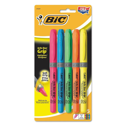 BICGBLP51ASST - BIC Brite Liner Grip Highlighter