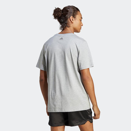 adidas Men's Essentials Single Jersey 3-Stripes T-Shirt, Medium Grey Heather, M Tall