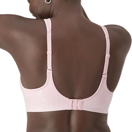 Bali Women's Comfort Revolution Wire Free Bra, Opaque, Hush Pink Swirl, 34B