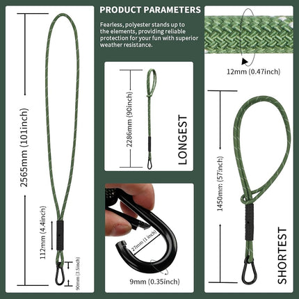 Heavy Duty Tree Swing Ropes Adjustable Extendable, Hammock Tree Straps Hanging Kit, for Outdoor Swings Hammock Playground Set Accessories (8.41ft,101",Green,1Pack)