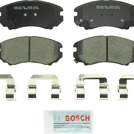 BOSCH BC924 QuietCast Premium Ceramic Disc Brake Pad Set - Compatible with Select Hyundai Azera, Elantra, Sonata, Tiburon, Tucson; Kia Amanti, Magentis, Optima, Soul, Sportage; FRONT