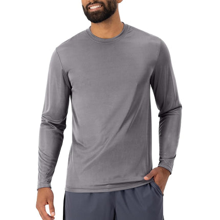 Hanes mensO482LLong Sleeve Cool Dri T-Shirt UPF 50+ (Pack of 2) Long Sleeve Shirt - Gray - XL