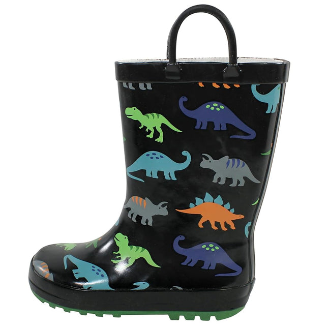 Hudson Baby Unisex-Child Rain Boots, Dinosaurs, 11 Toddler