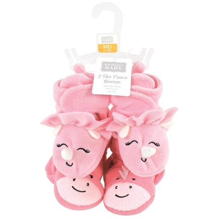 Hudson Baby Unisex-Child Cozy Fleece Booties Winter Accessory Set, Girl Dino, 18-24 Meses Bebé