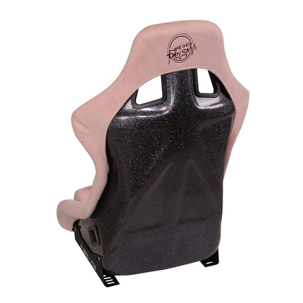 NRG Innovations NRG-FRP-302PK-PRISMA Universal Fixed Back Bucket Racing Seat for 6-Point Harnesses, Size L, Pink Seat Cover