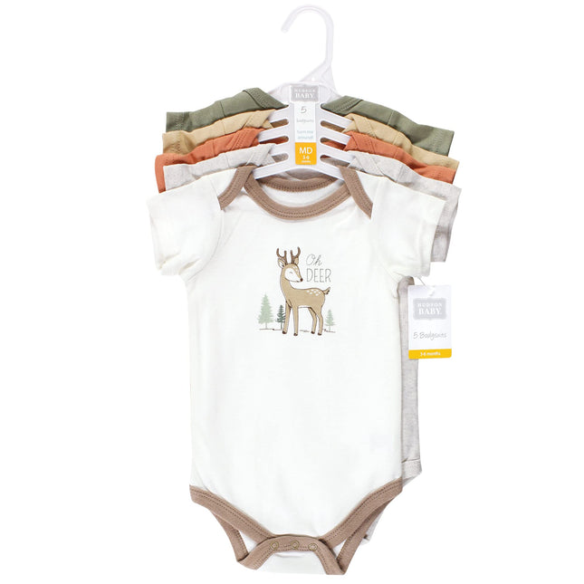 Hudson Baby Baby Cotton Bodysuits, Forest Deer, 18-24 Months