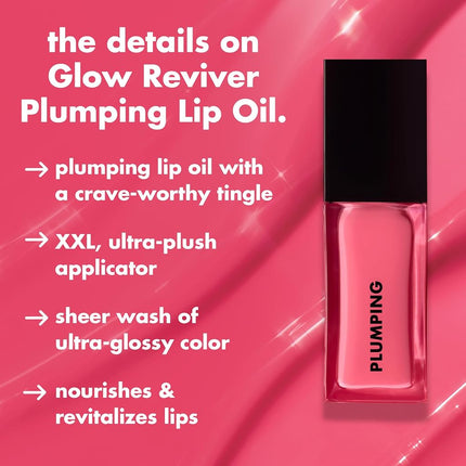 e.l.f. Glow Reviver Plumping Lip Oil, Tinted Lip Plumper For A High-Shine, Plump Finish, Infused With Jojoba Oil, Vegan & Cruelty-Free, Espresso Tonic