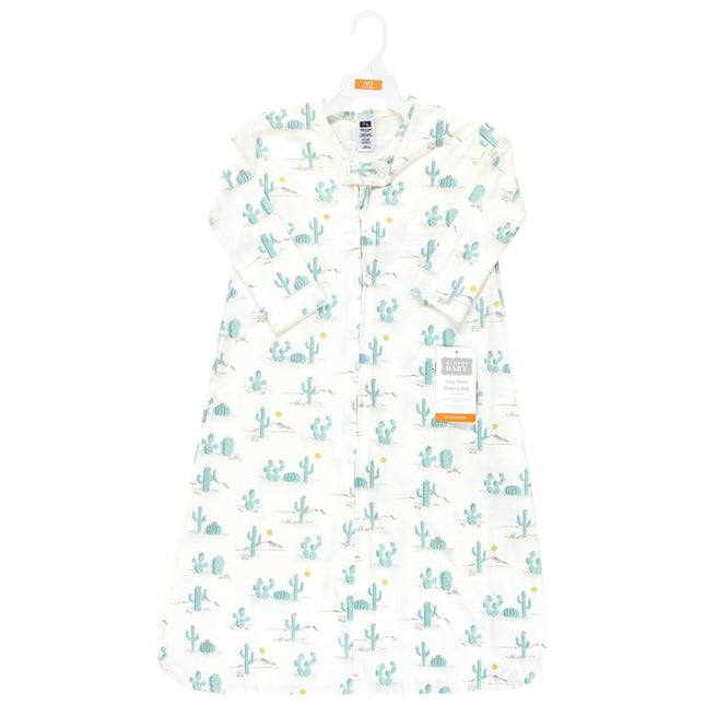 Saco de dormir de algodón de manga larga Hudson Baby para bebé unisex, manta, Cactus del desierto, 0-6 meses