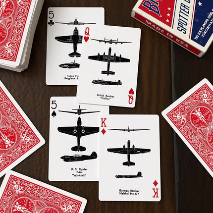 Authentically Reproduced WW II Spotter Playing Cards, Bicycle Brand, Red, MIS-0103R by Bicycle