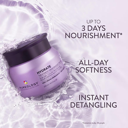 Pureology Hydrate Deep Conditioning Hair Treatment Mask, Instantly Detangles, Hydrates and Softens with Antifade Complex, 250ml, For Dry or Colour-Treated Hair