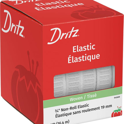 Dritz 3/4 x 18 yd Non-Roll Elastic, White