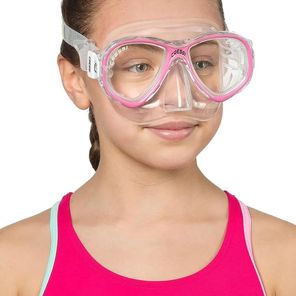 Cressi Perla Jr Snorkelling & Apnea Maske, Transparent/Rosa, Einheitsgröße, Junior Unisex