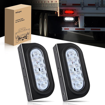 Nilight 6 Inch Oval Trailer Tail Light with Flush 