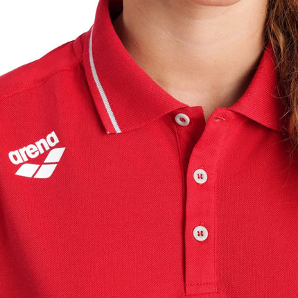 ARENA Unisex Team Polo Shirt Cotton Solid Polo Shirt, red, S