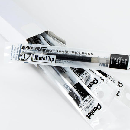 Pentel Refill Ink - for EnerGel Gel Pen, 0.7mm Metal Tip, Medium, Black Ink, Pack of 6 Refills