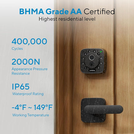 ULTRALOQ Bolt Fingerprint WiFi Smart Lock with Sensor,Works with Apple Home