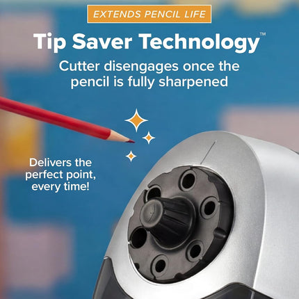 Bostitch Office SuperPro6 Commercial Pencil Sharpener with 6 Holes and Industrial Motor, Gray
