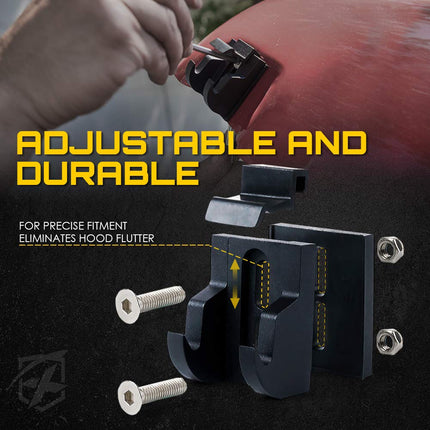 Xprite Stainless Steel Locking Hood Latches Catch Kit for 2007-2018 Jeep Wrangler JK JKU & 2018-2020 Jeep Wrangler JL JLU - Pair