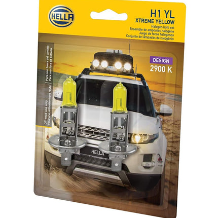 HELLA H1 YL Xtreme Yellow Bulbs, 12V, 55W