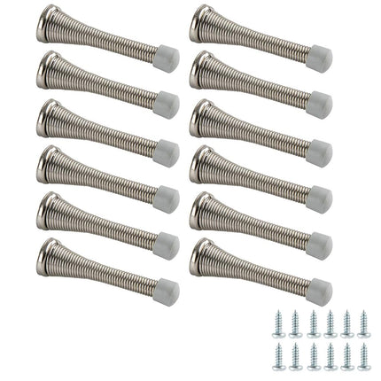 Amazon Basics Spring Door Stop, 12-Pack, Brushed N