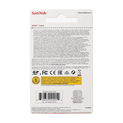 SanDisk SDSDB-064G-B35 64 GB SDXC Class 4 Memory Card - Blue (Label May Change)