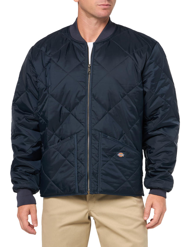 Dickies mens Diamond Quilted Jacket, Dark Navy, Me