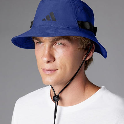 adidas Men's Victory Bucket Hat Outdoors and Sideline Wide Brim Style for Sun Protection Floppy Hat, Dark Blue/Black/5.0, L