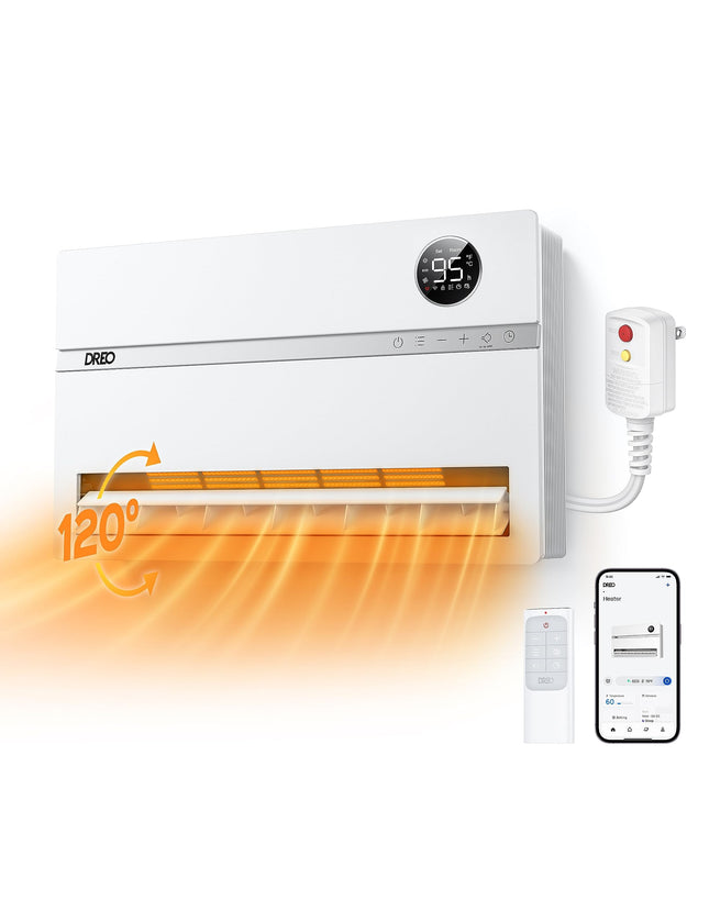 DREO Wall Heater for Bathroom, Smart Space Heaters