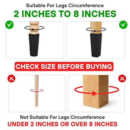 IAMZAY Chair Leg Socks 80 Pcs Black Furniture Leg Covers Floor Protectors